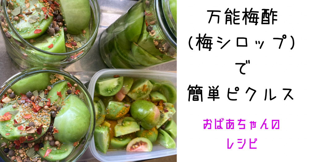 万能梅酢 梅シロップ の簡単ピクルスとピクルスにおすすめのスパイス おばあちゃんのレシピ オチャノマ文具店